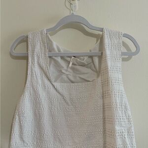 Free People White Textured Tank Top